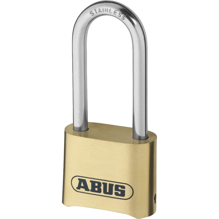ABUS 180IB Series Brass Combination Long Stainless Steel Shackle Padlock