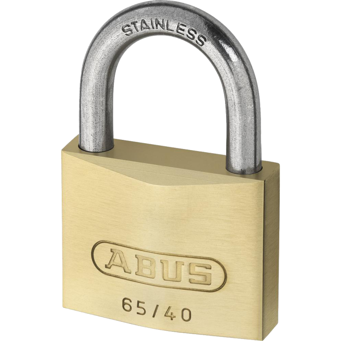 ABUS 65 Series Brass Long Stainless Steel Shackle Padlock