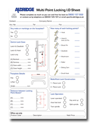 Download Aldridge Multi Point Lock Identification Sheet